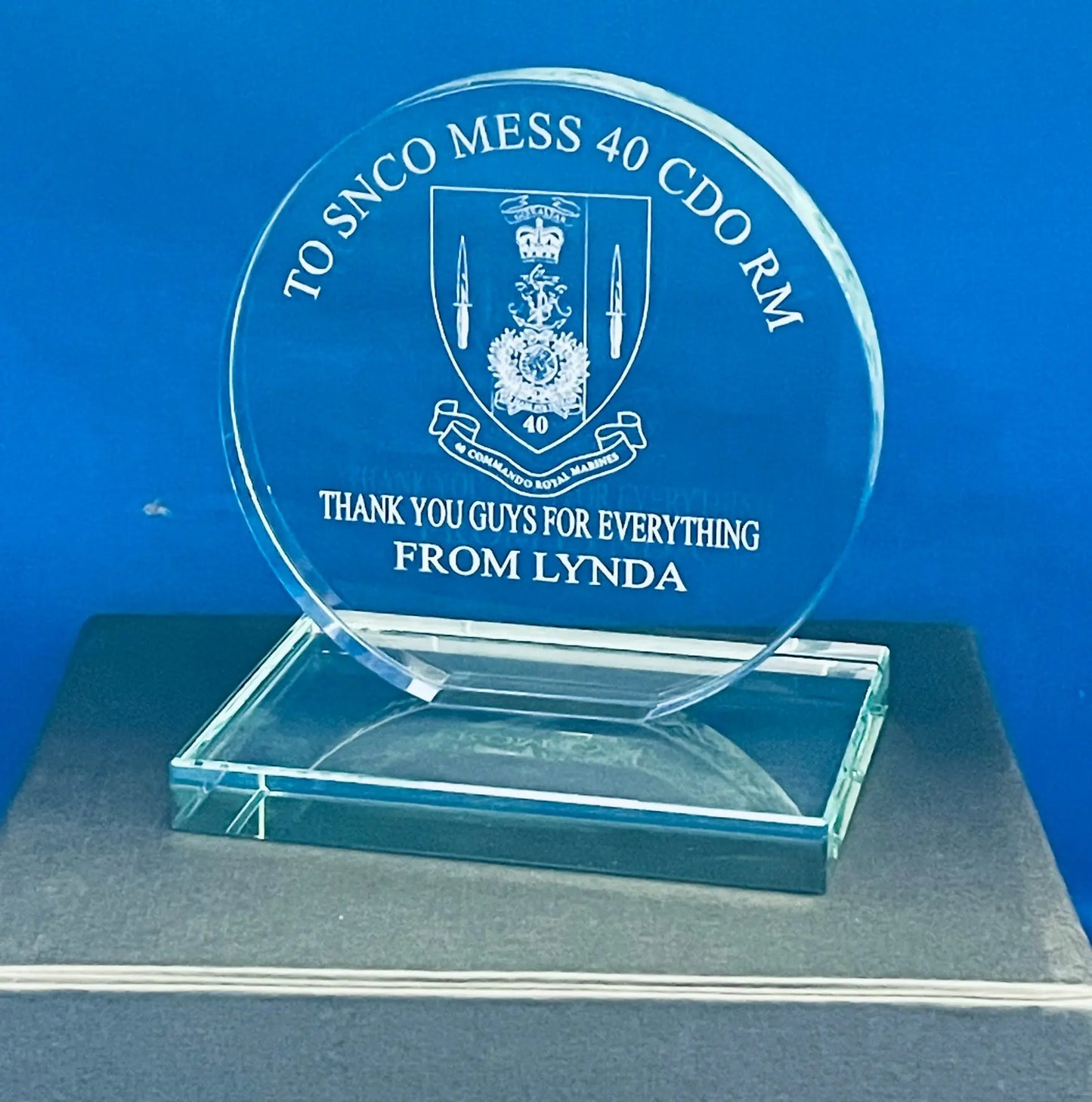 Glass Desk Plaque The Regimental Store Ltd