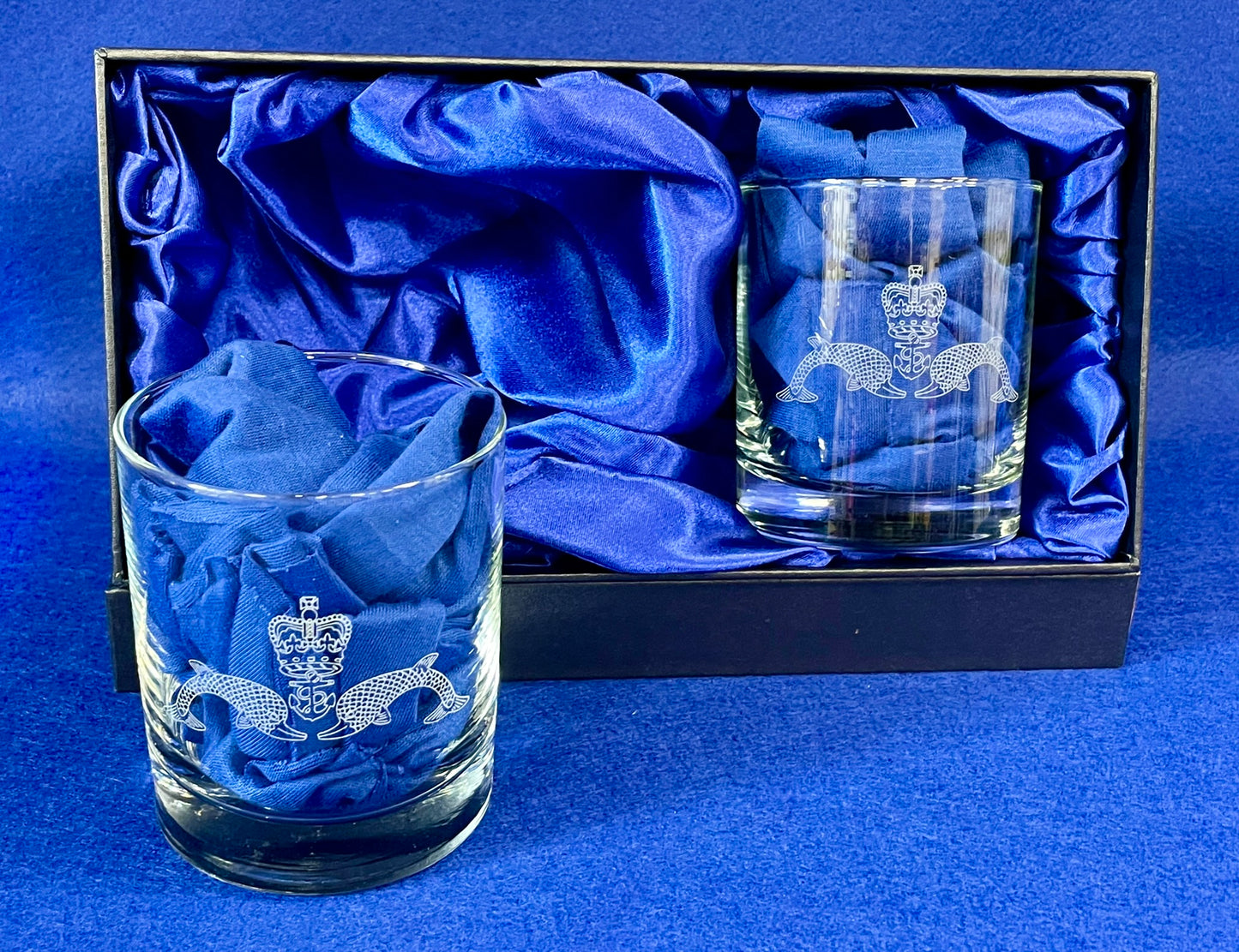 Twin Whisky Glasses in presentation box.