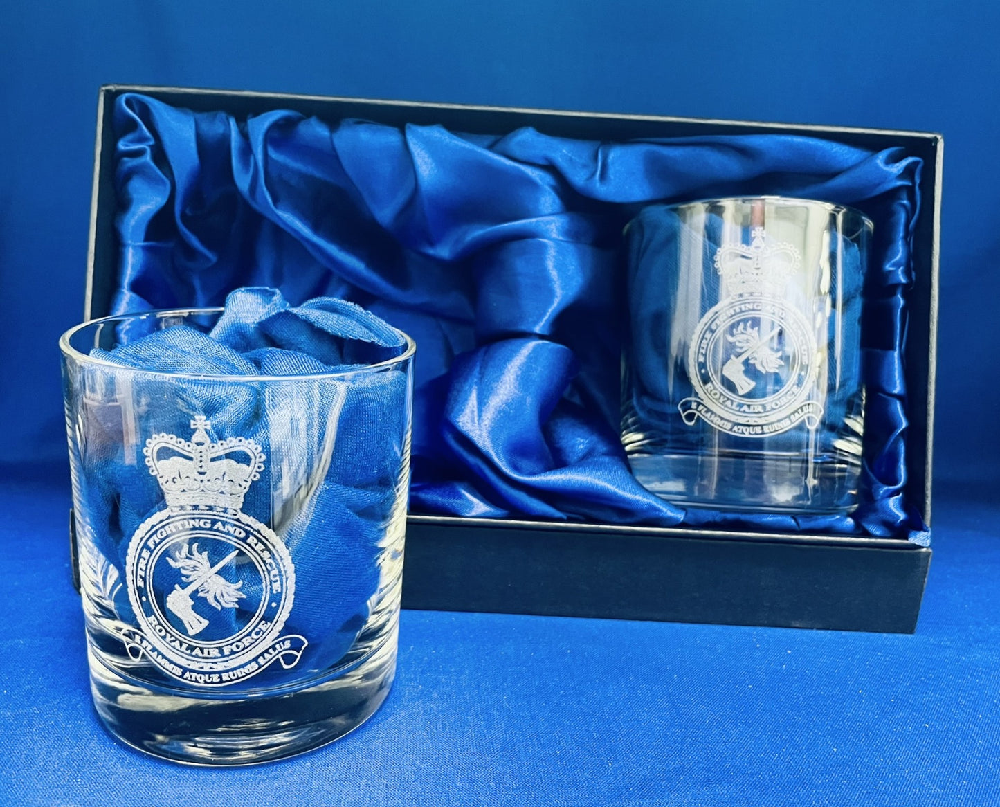 RAF Fire Service gift whisky set