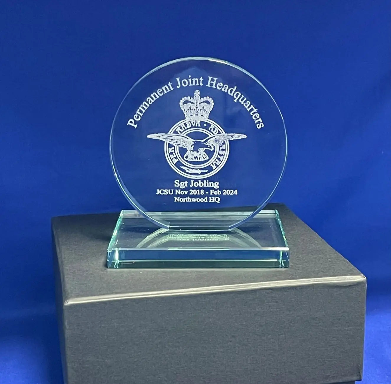 Glass Desk Plaque The Regimental Store Ltd