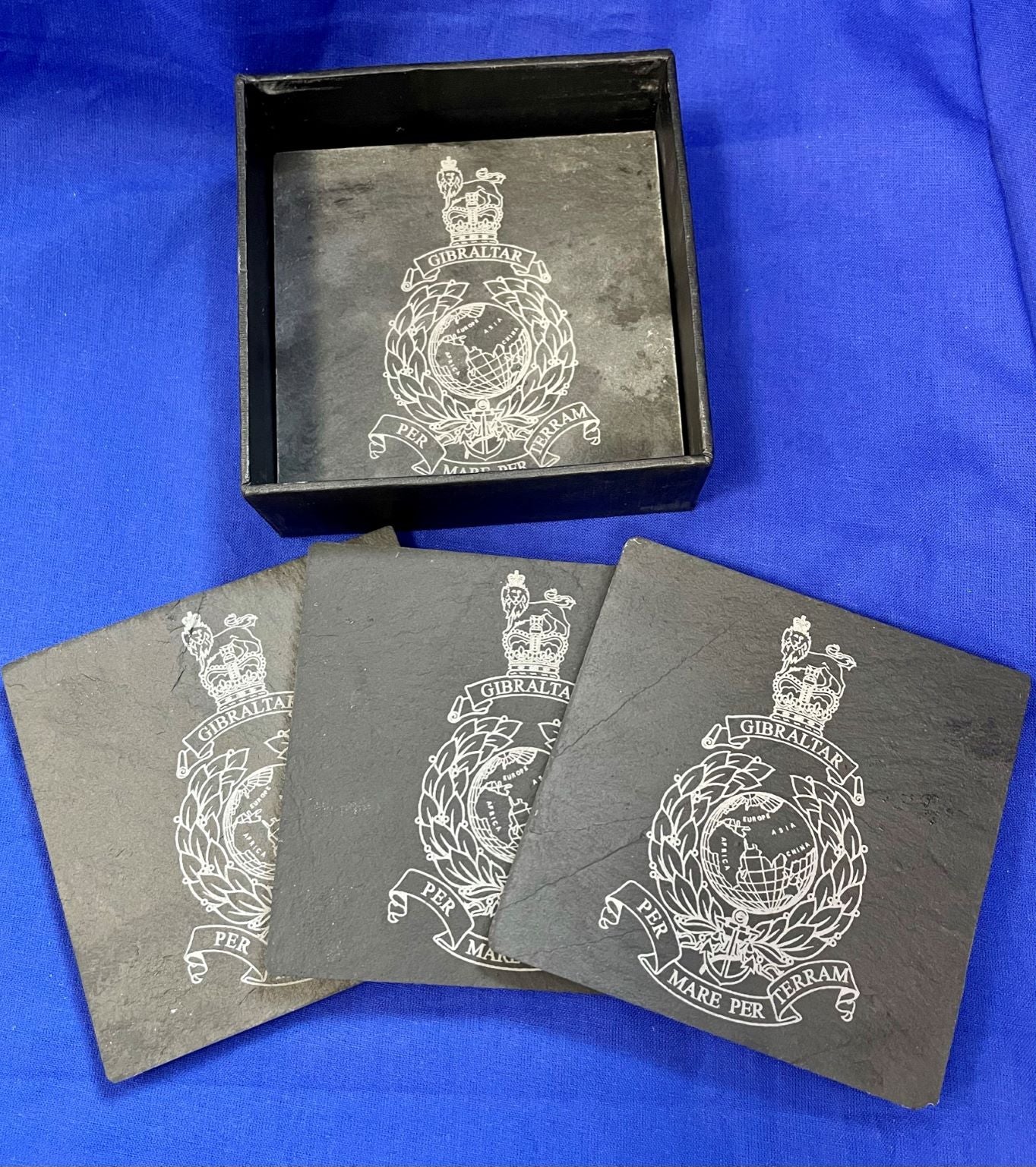 Royal Marines Slate Coaster Gift Set