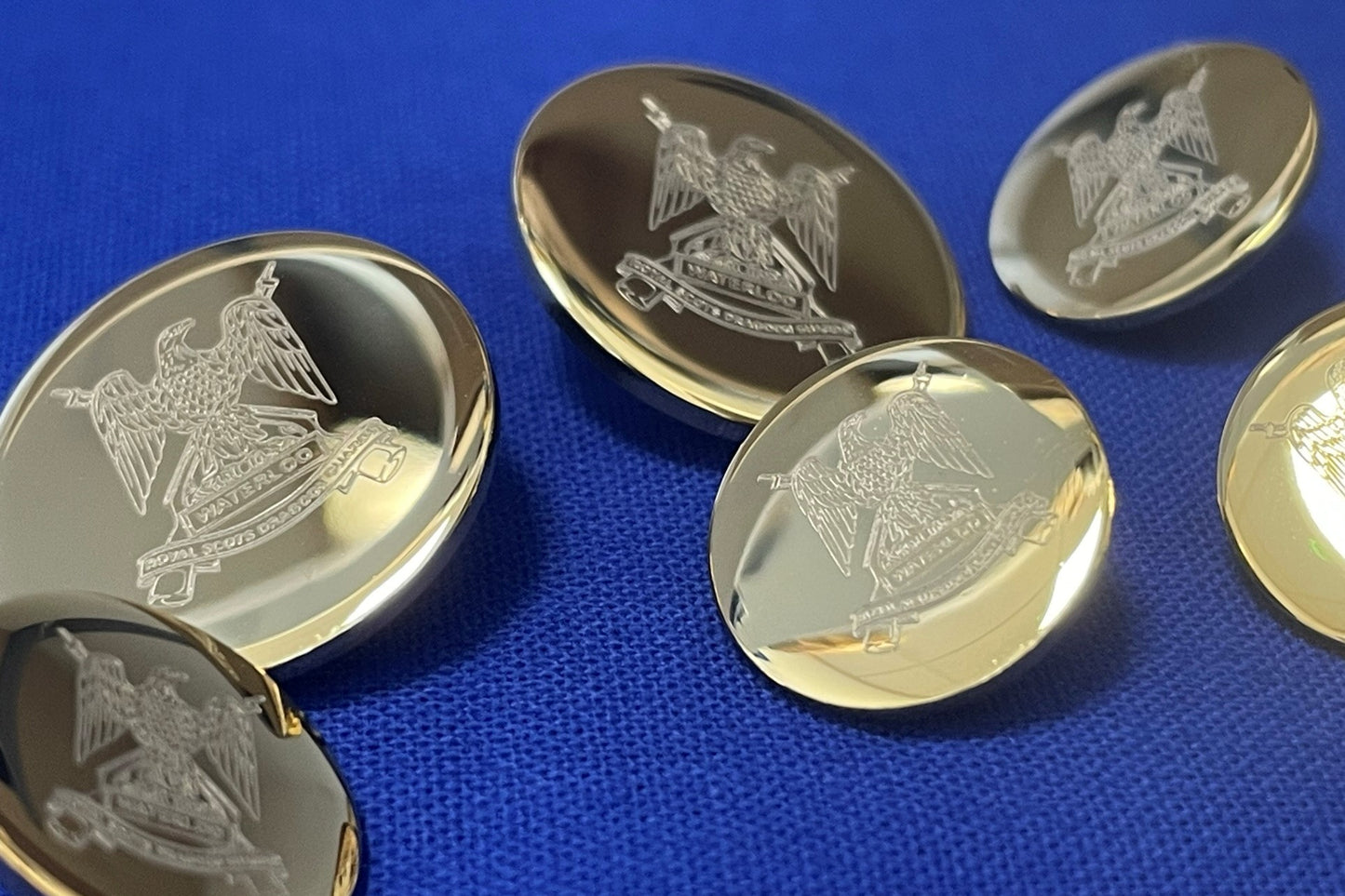 British Army flat head engraved blazer buttons