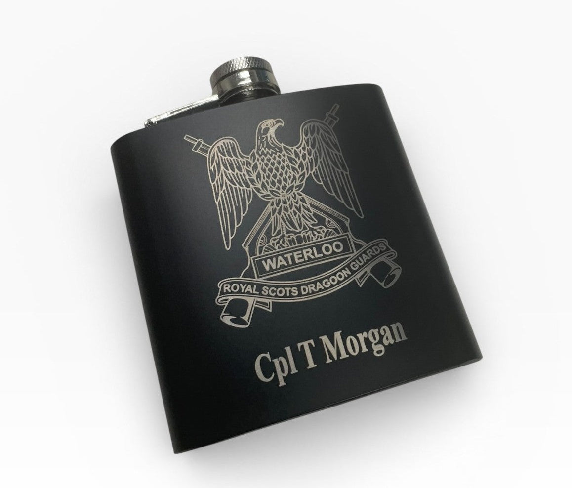 Scots DG engraved hip flask and gifts.