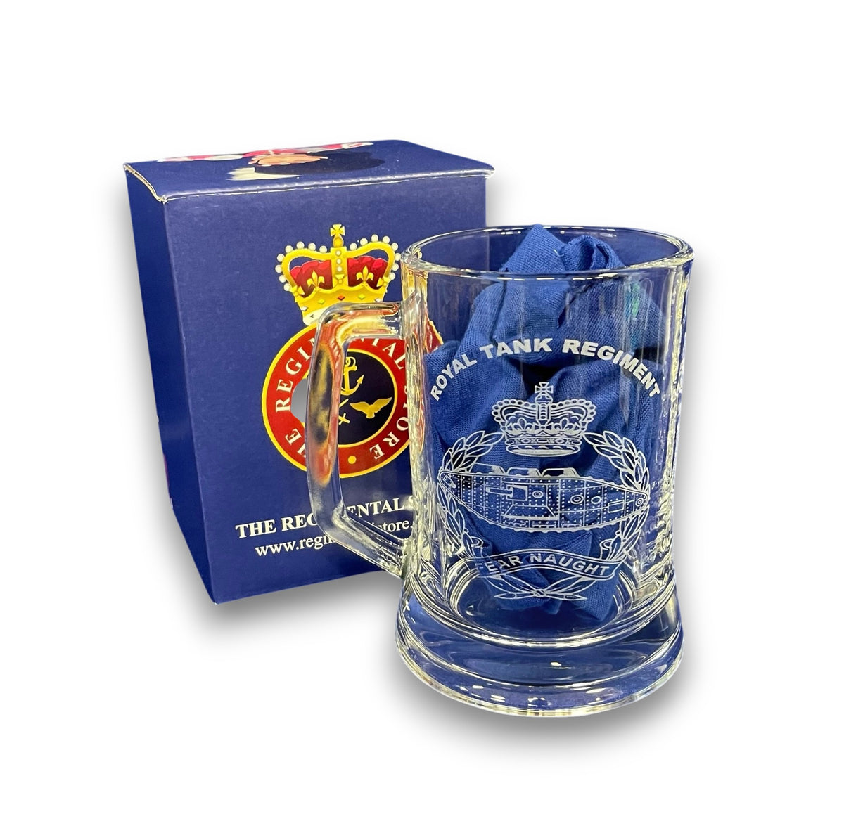 RTR, Tank regiment engraved beer glass and gifts.