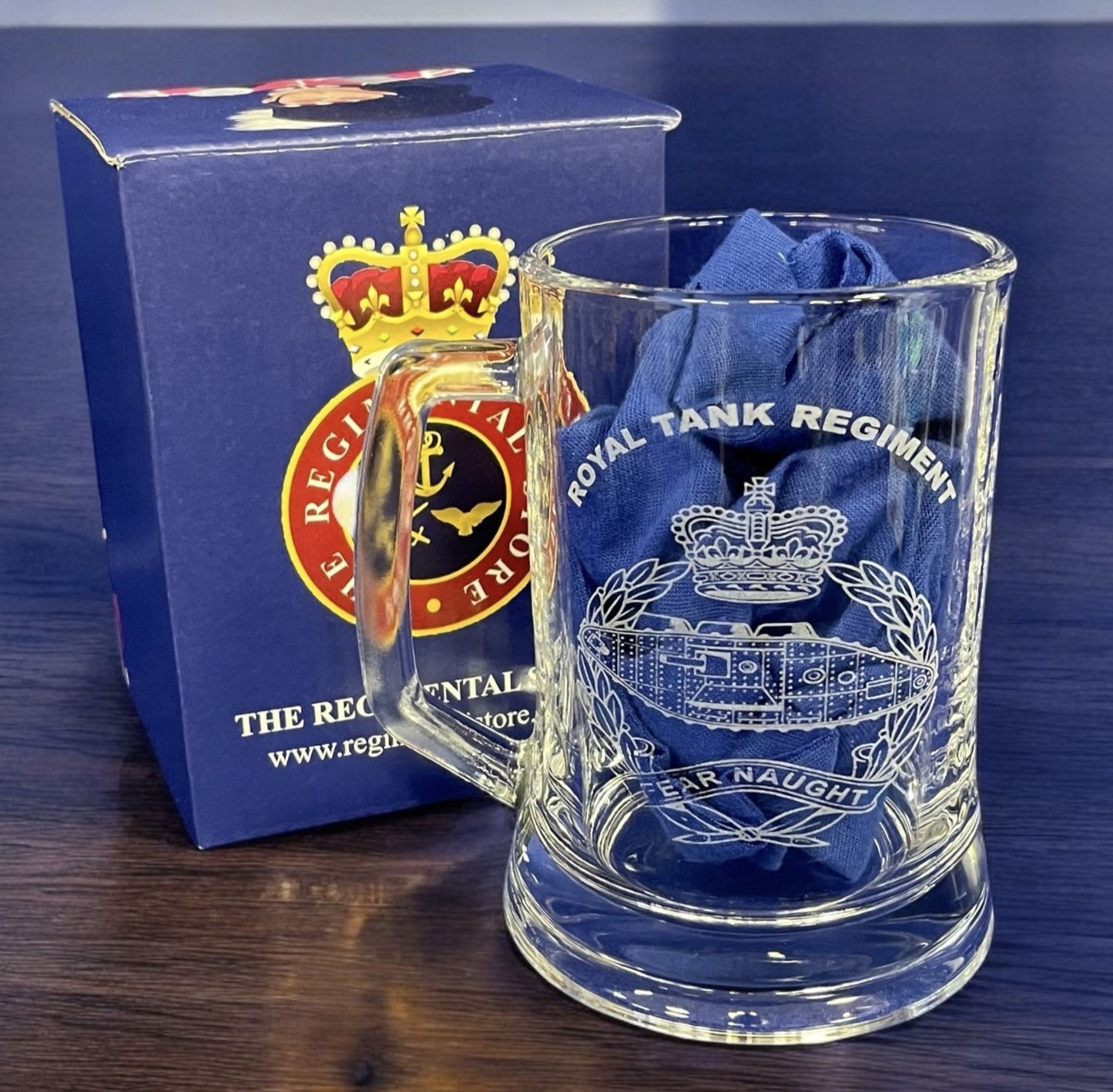 Royal Tank Regiment beer tankard glass RTR.