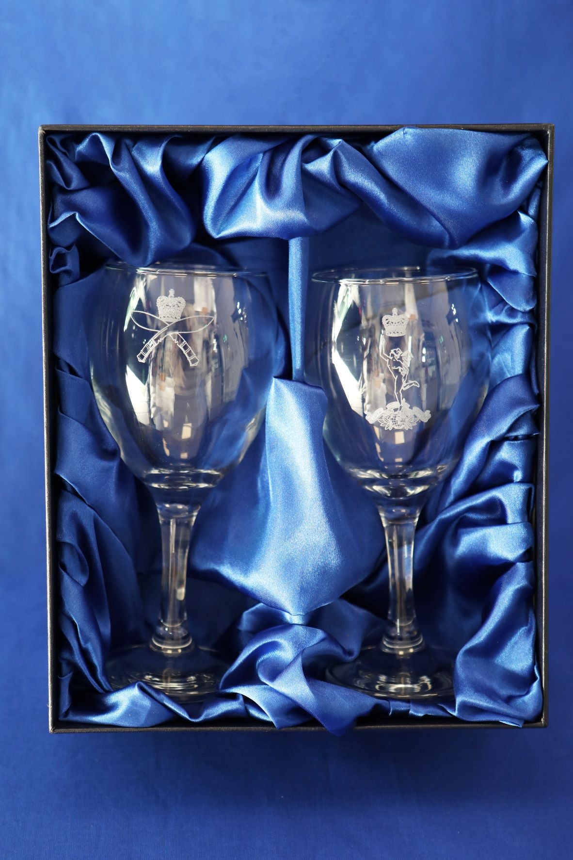Royal Engineers Wine Glasses in box.