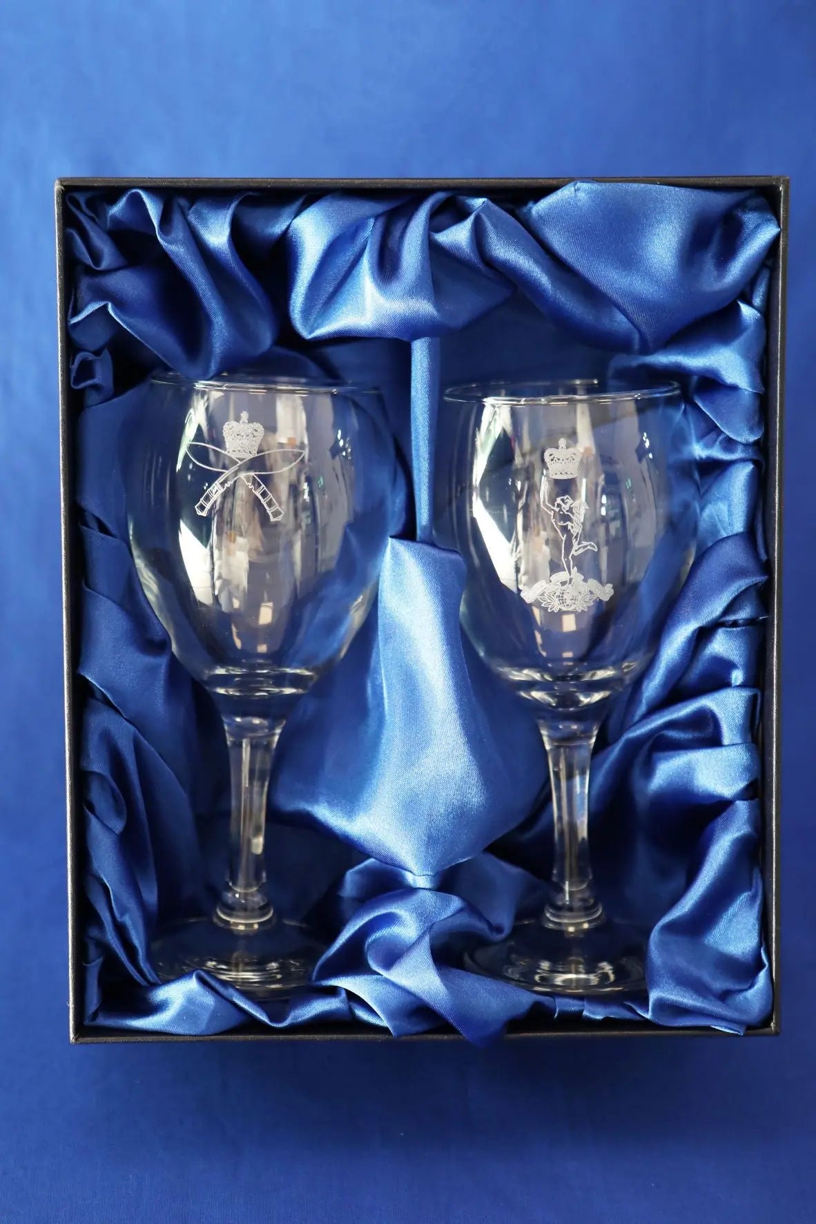 Royal Engineers Wine Glasses in box.