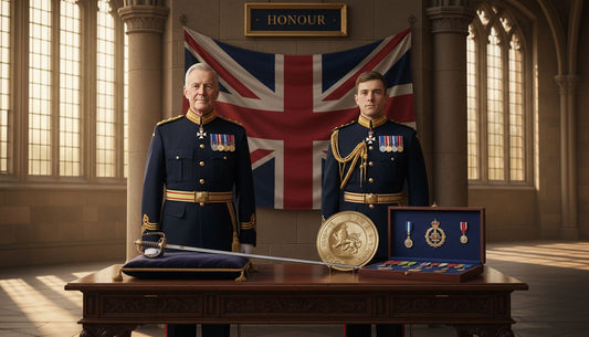 British officers present ceremonial military gifts