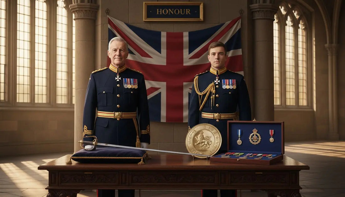 British officers present ceremonial military gifts