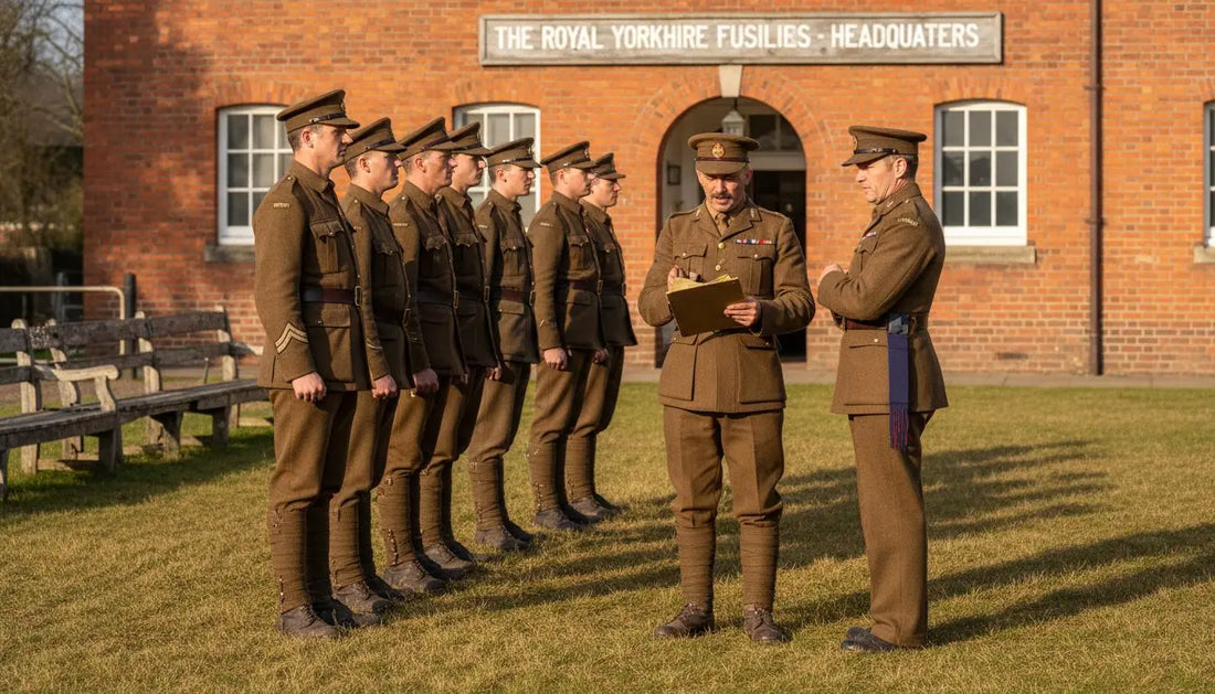 British soldiers in historic regiment formation