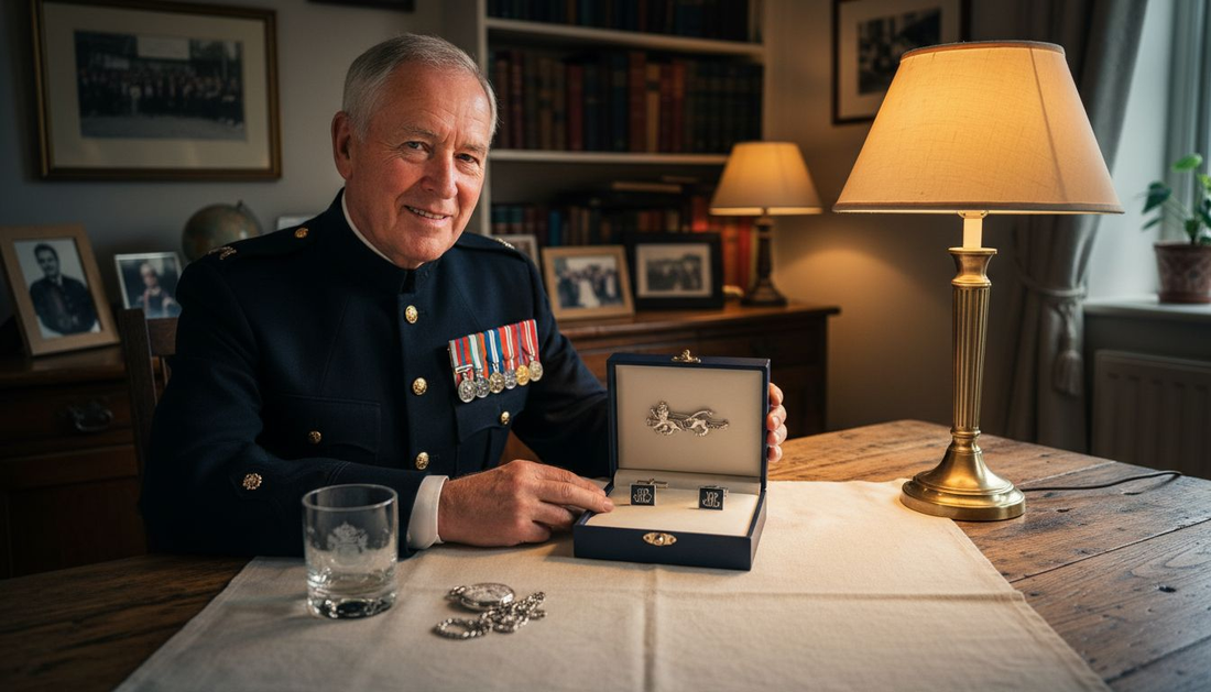 Veteran opening army mess dress gift box