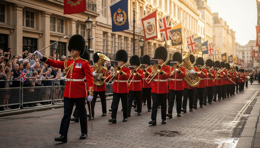 British Army band marching in London parade
