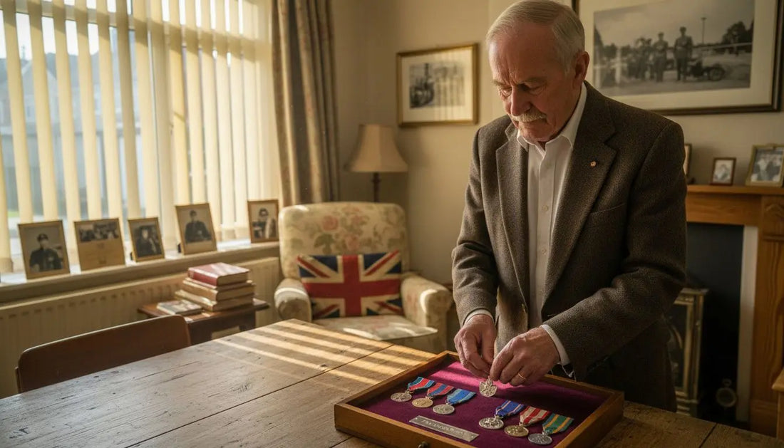 Veteran arranging UK commemorative medals