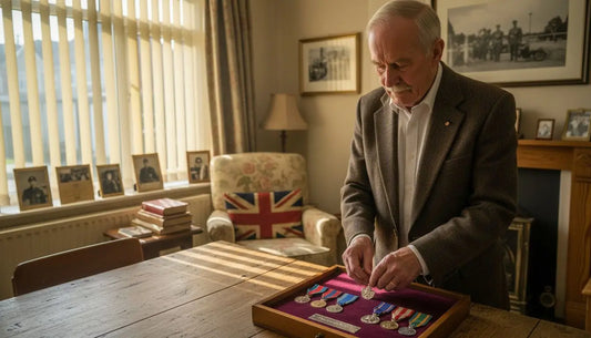 Veteran arranging UK commemorative medals