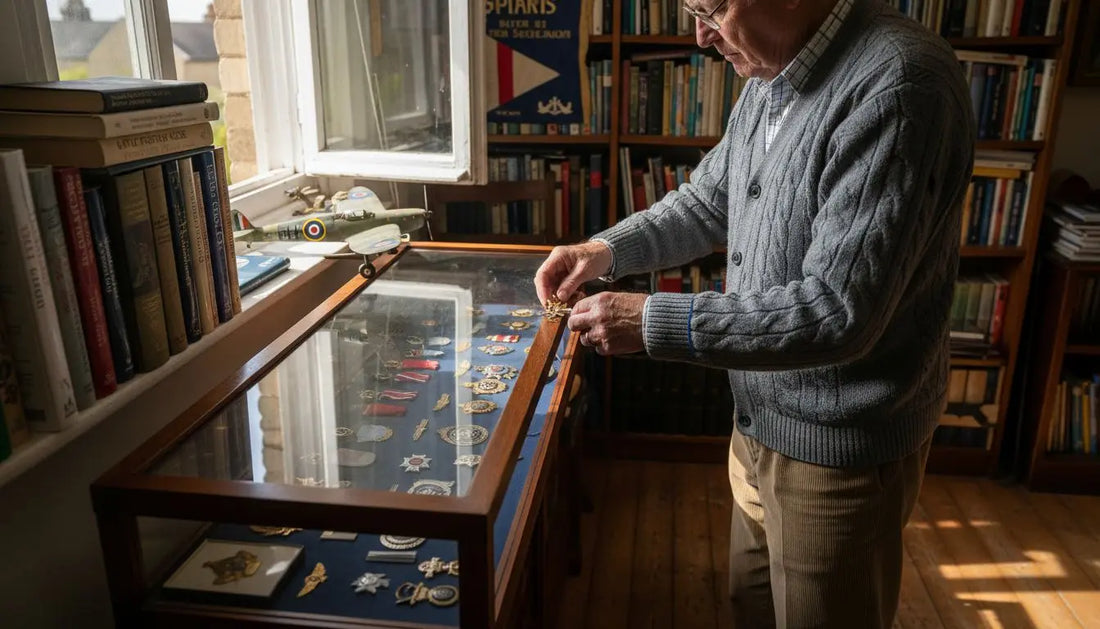 Display of vintage RAF memorabilia collection