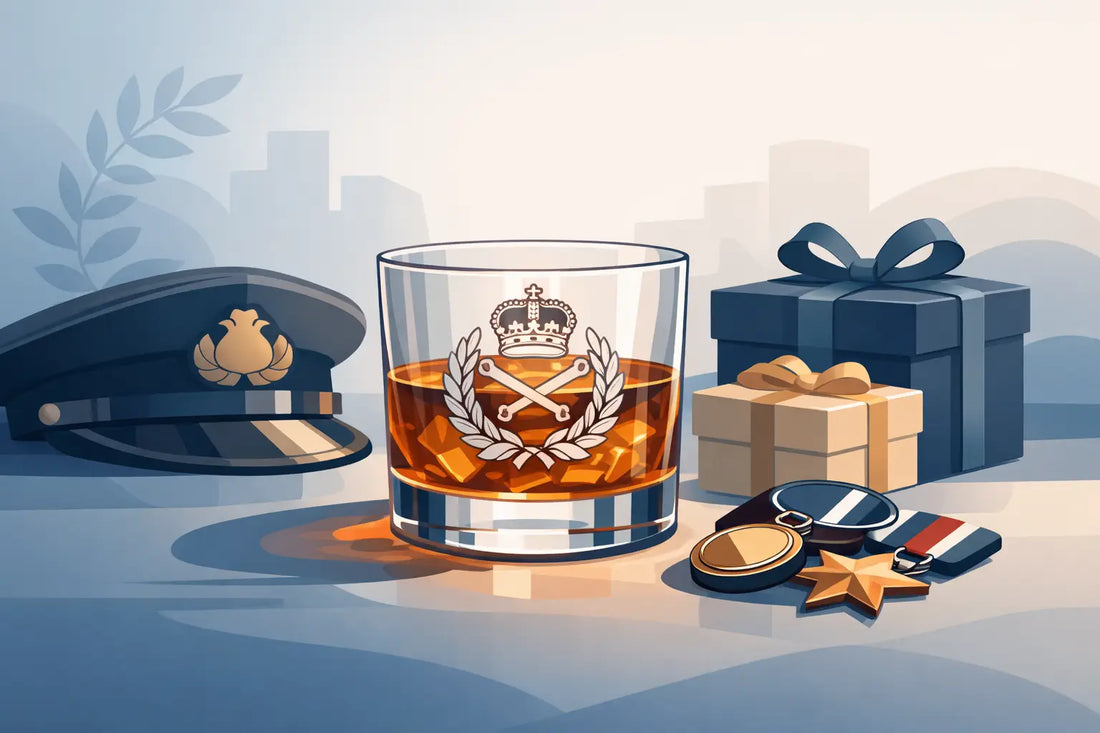 Personalised Cap Badge Glass for Service Gifts