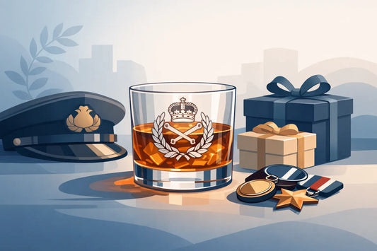 Personalised Cap Badge Glass for Service Gifts