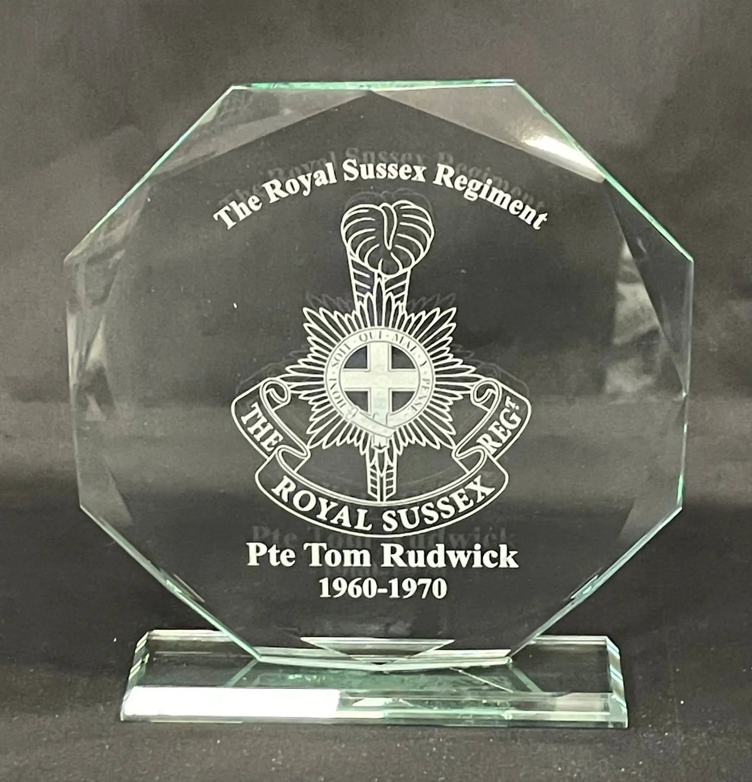 Glass Desk Plaque The Regimental Store Ltd