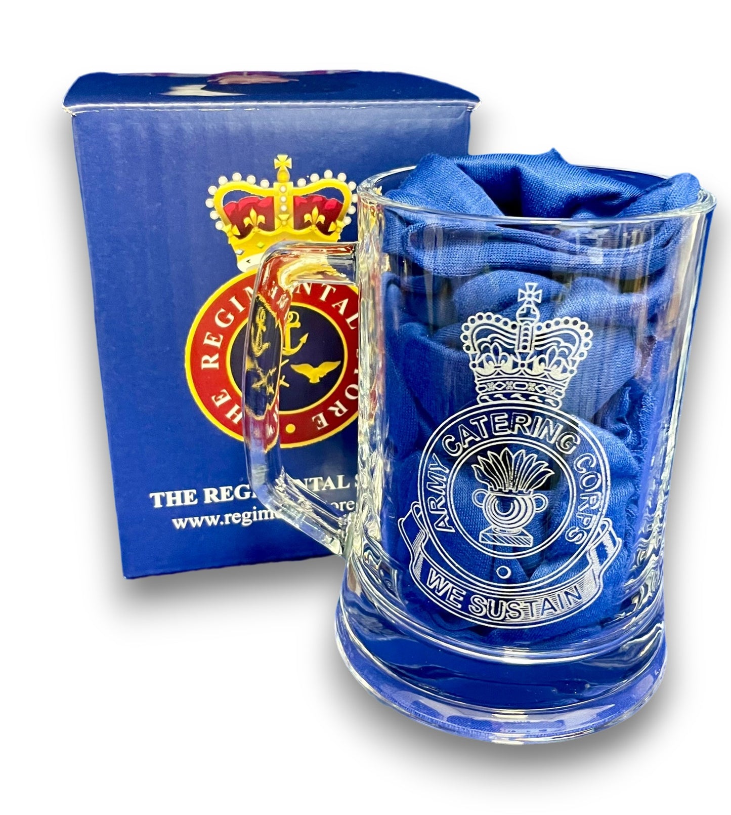 Army Catering Corps engraved beer glass.