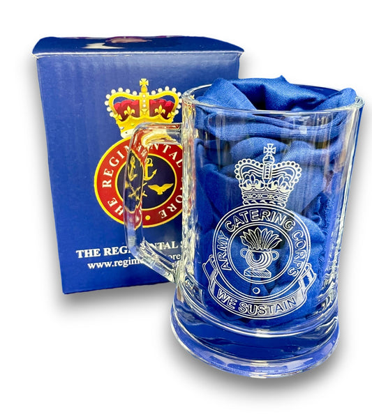 Army Catering Corps engraved beer glass.