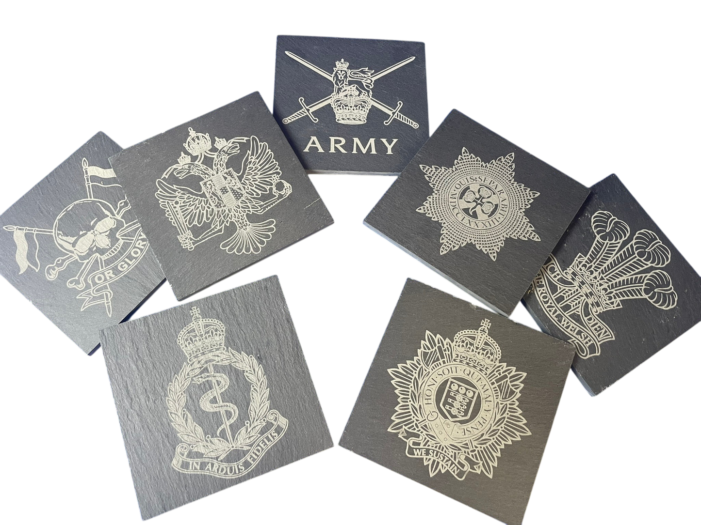 Adjutant General's Corps Slate Table Coasters (x6)