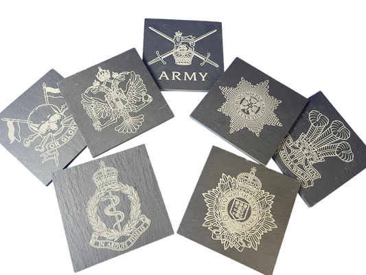 Adjutant General's Corps Slate Table Coasters (x6)