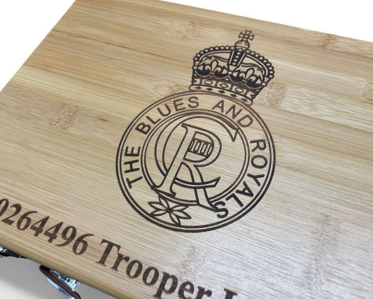 Blues and Royals engraved personalised medal and memorabila storage box.