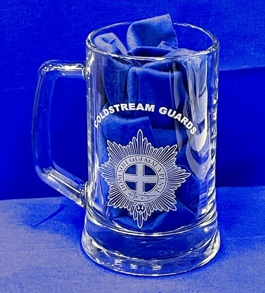 Coldstream Guards engraved beer glasses and gifts.