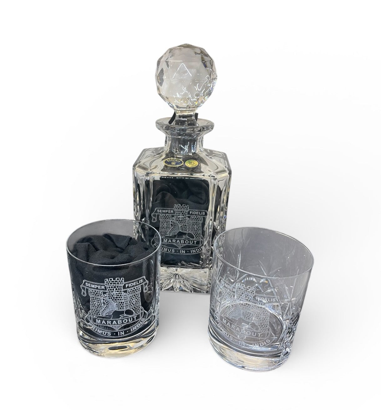 Devn and Dorset Crystal Glass decanters