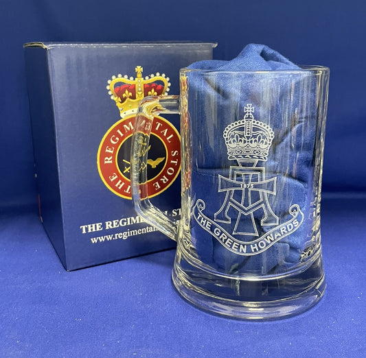 Green Howards engraved beer glass and gifts.