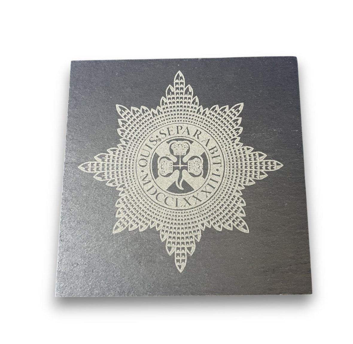 Irish Guards engraved slate coasters and gifts.