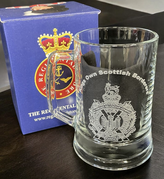 KOSB engraved beer glass and gifts.