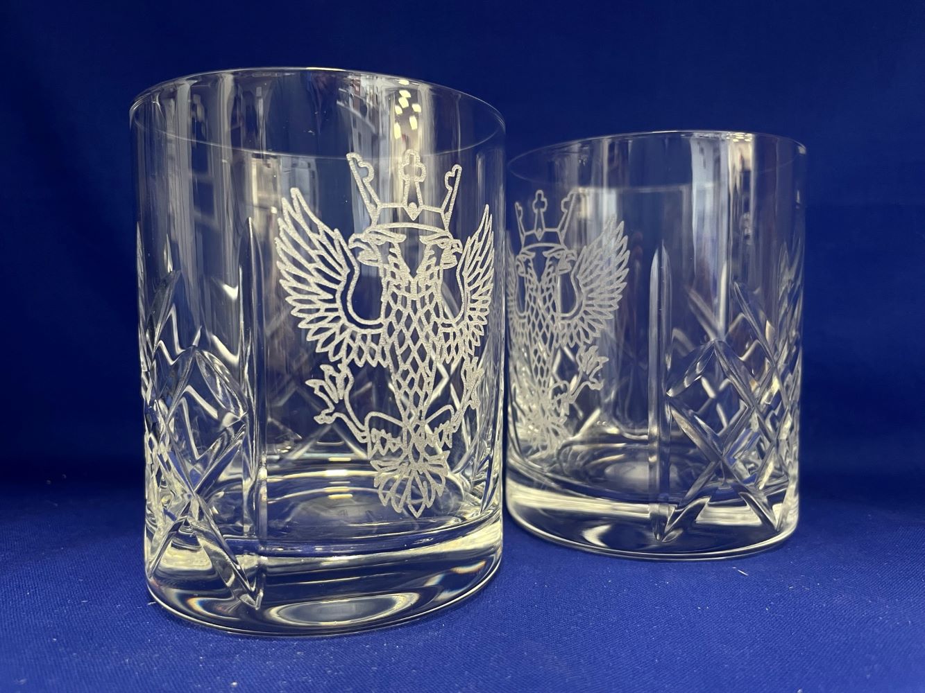 Mercian Regiment crystal cut glasses
