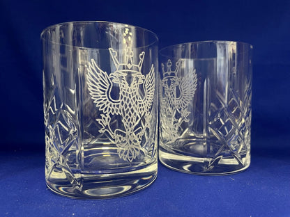 Mercian Regiment crystal cut glasses