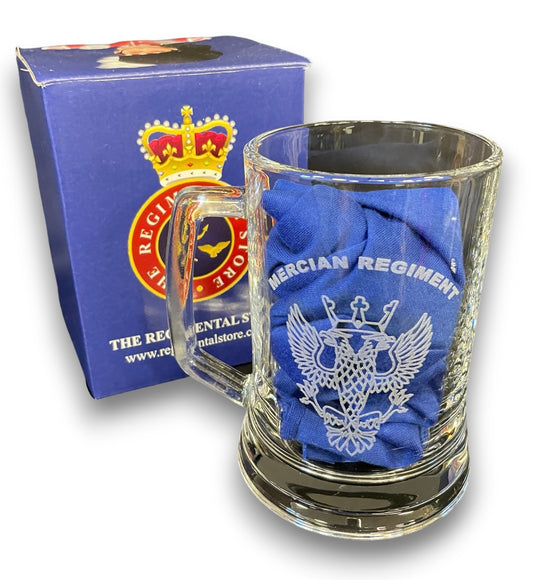 Mercian regiment engraved beer glass and regimental gifts.