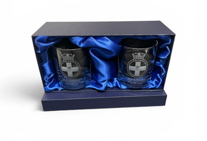 HMS Prince of Wales whisky glasses.
