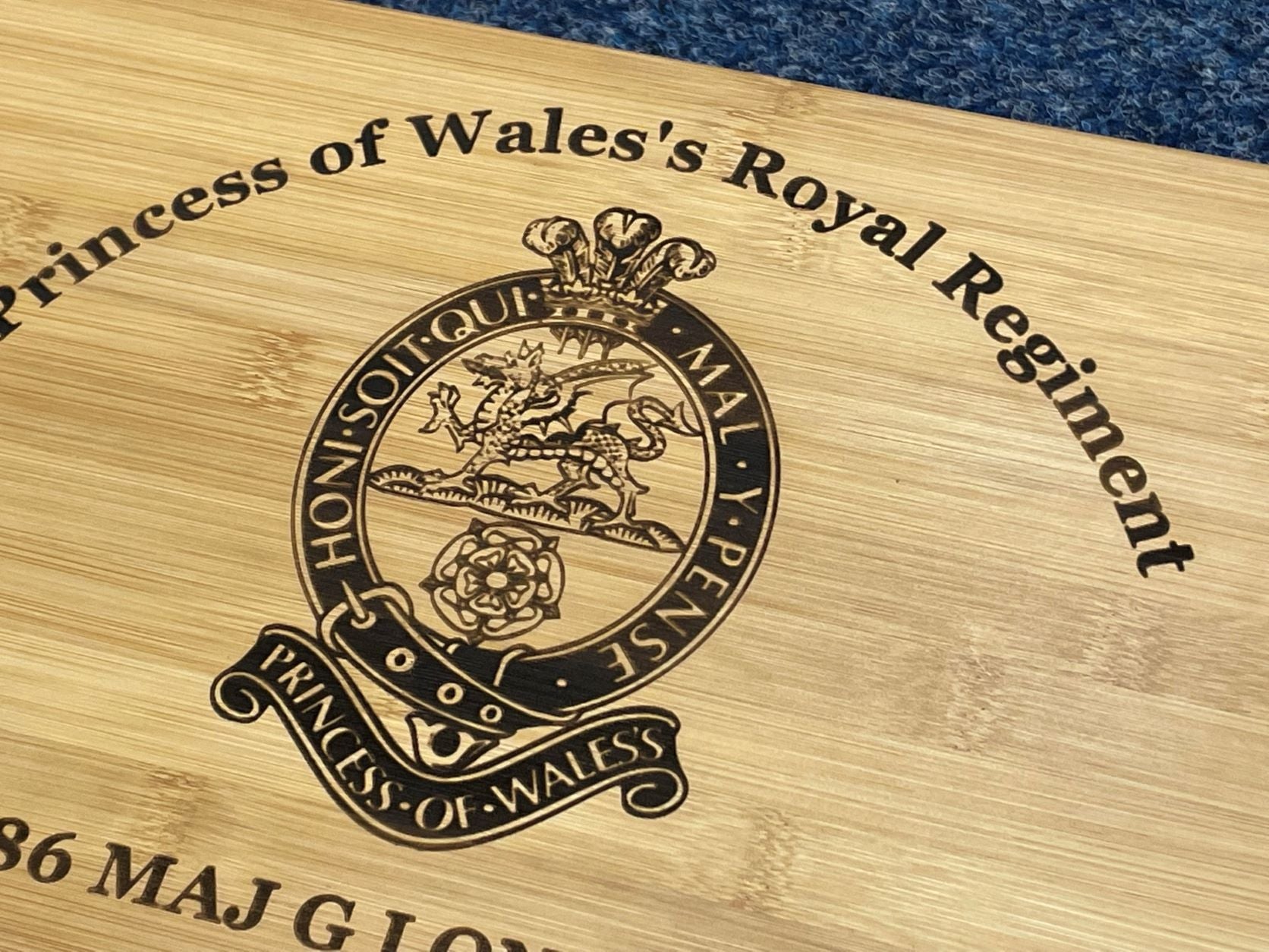 PWRR engraved medal and memorobilia storage box.