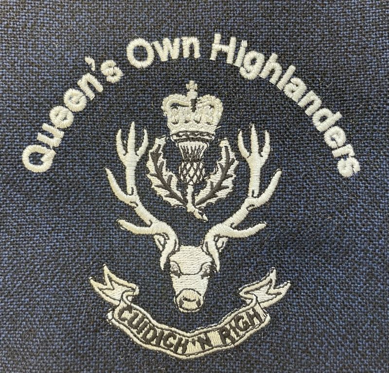 Queens Own Highlanders embroidered t-shirts and clothing.