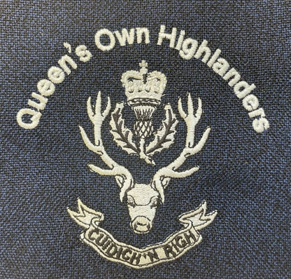Queens Own Highlanders embroidered t-shirts and clothing.