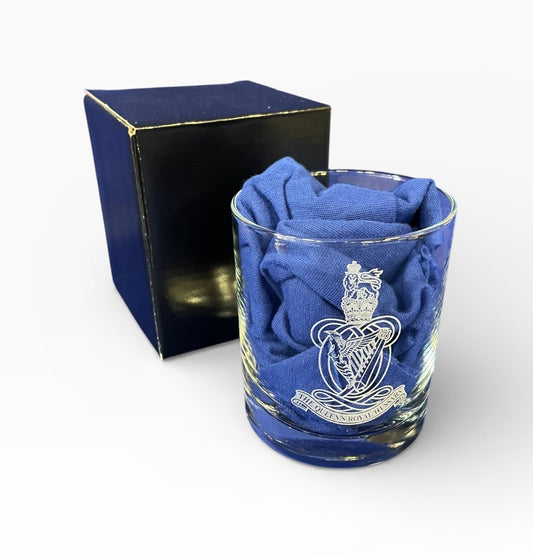 Queens Royal Hussars whisky glasses and engraved gifts.