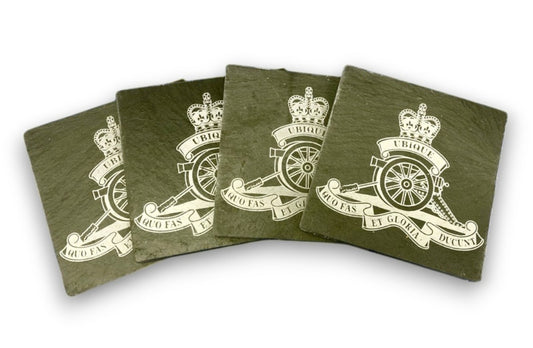 Royal Artillery engraved slate coasters and gifts.