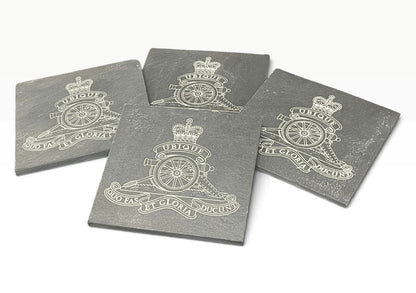 Royal Atillery engraved slate coasters and gifts.