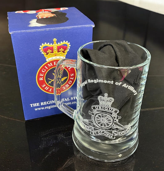 Royal Artillery engraved beer glass and gifts.