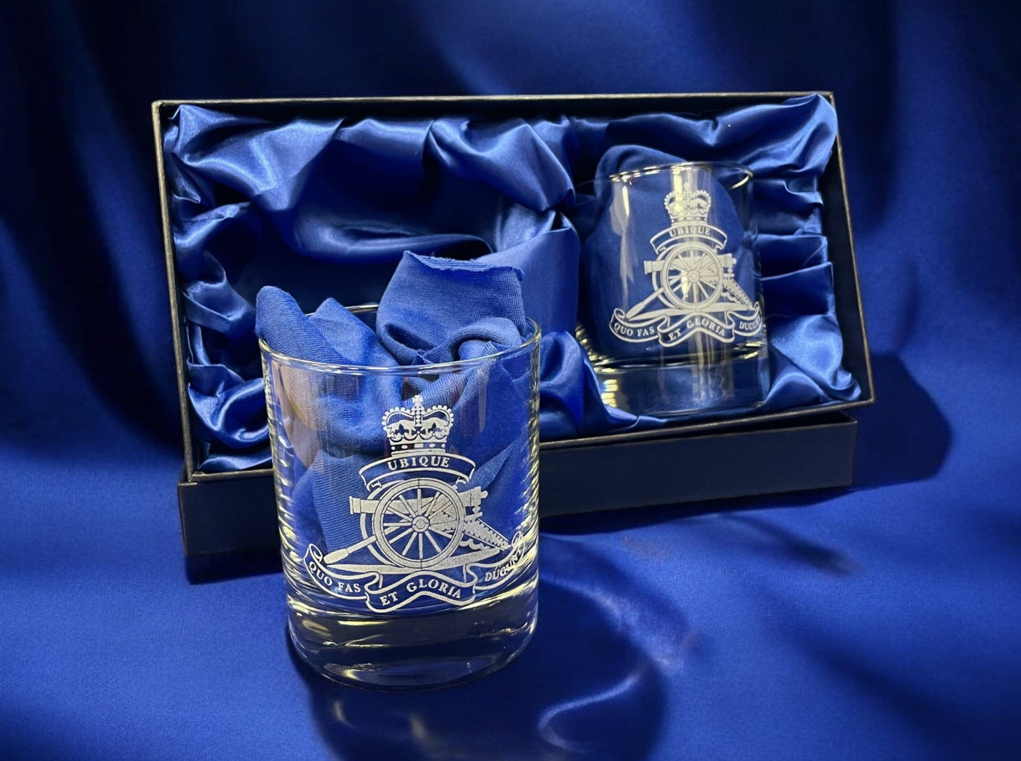 Regimental Twin Whisky Glass Set in Presentation Box