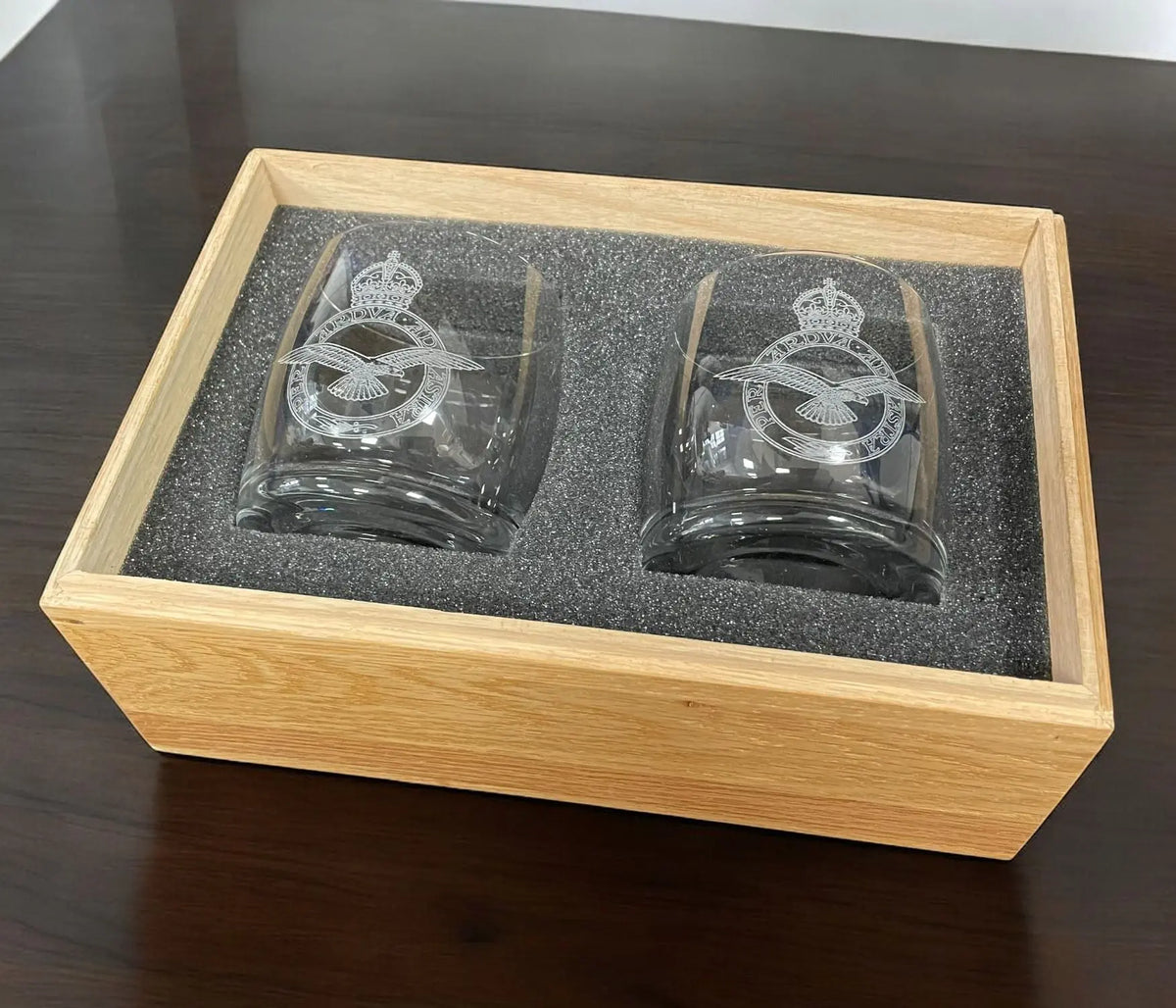 Oak Whisky Glasses Gift Box The Regimental Store Ltd