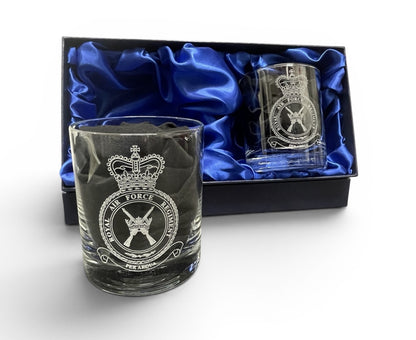 RAF Regiment engraved whisky glasses and gifts.