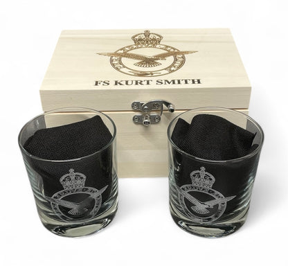 RAF boxed whisky glasses