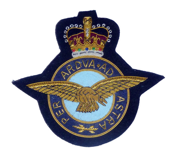 Royal Air Force wire embroidered blazer badge with jackets.