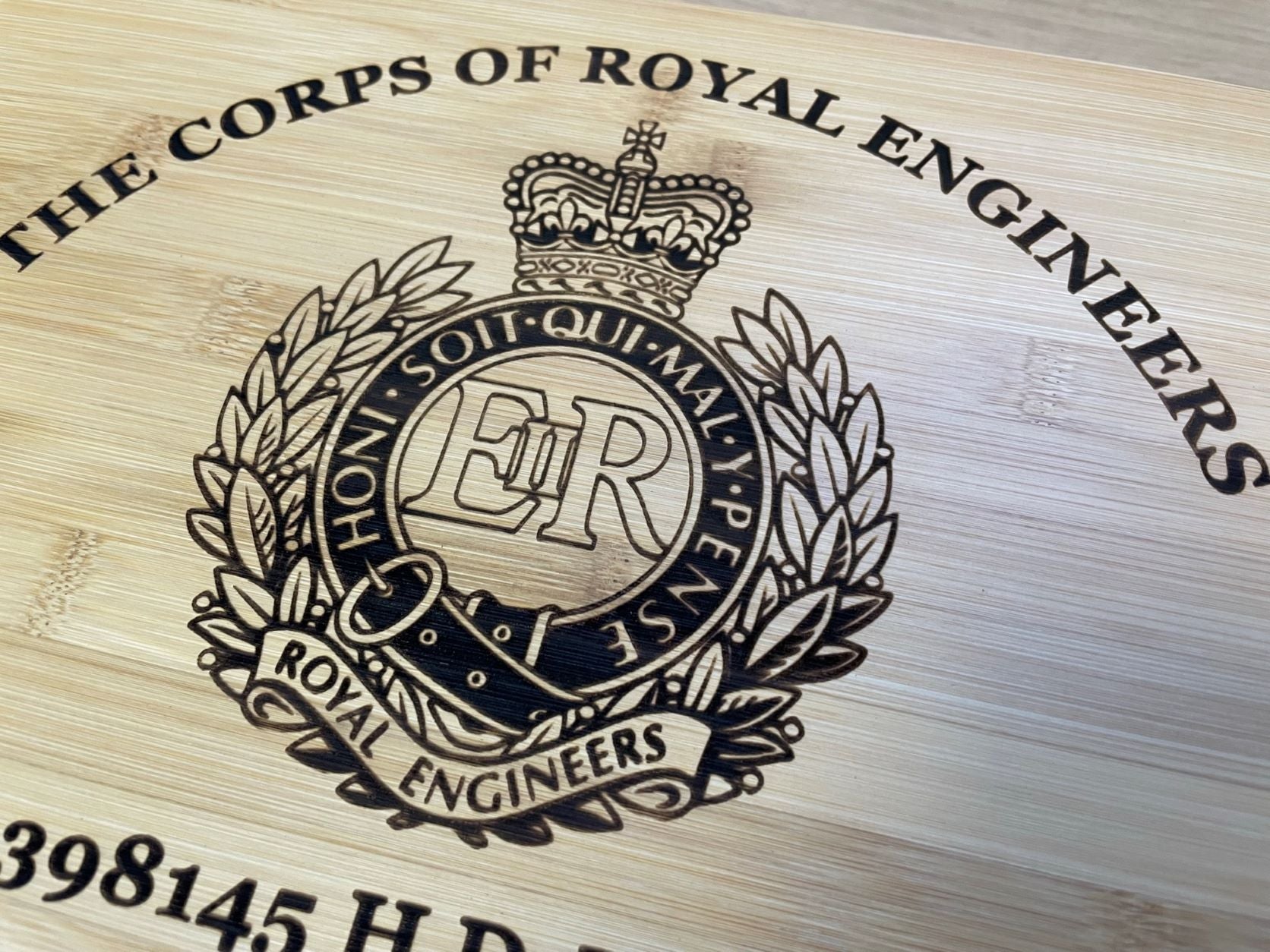 Royal Engineers medal and memorabilia storage box.