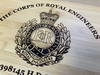 Royal Engineers medal and memorabilia storage box.